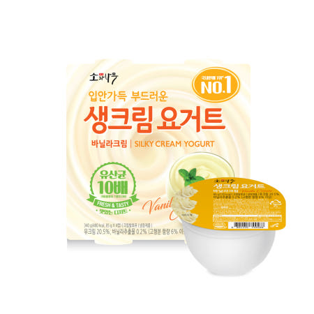 동원 소와나무 생크림요거트 바닐라크림85g 4개