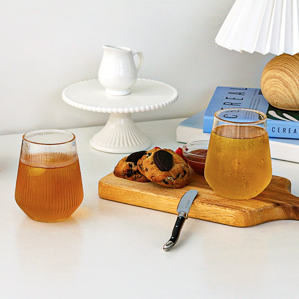 클리어 온더락 글라스 위스키잔 언더락 하이볼잔 내열유리컵 양주잔 예쁜 맥주 칵테일잔 2종