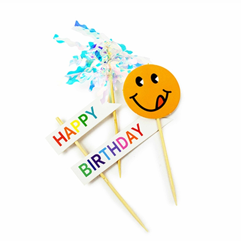 스마일 생일축하 케이크장식 이벤트 케익꾸미기 토퍼 DIY - 상품 이미지