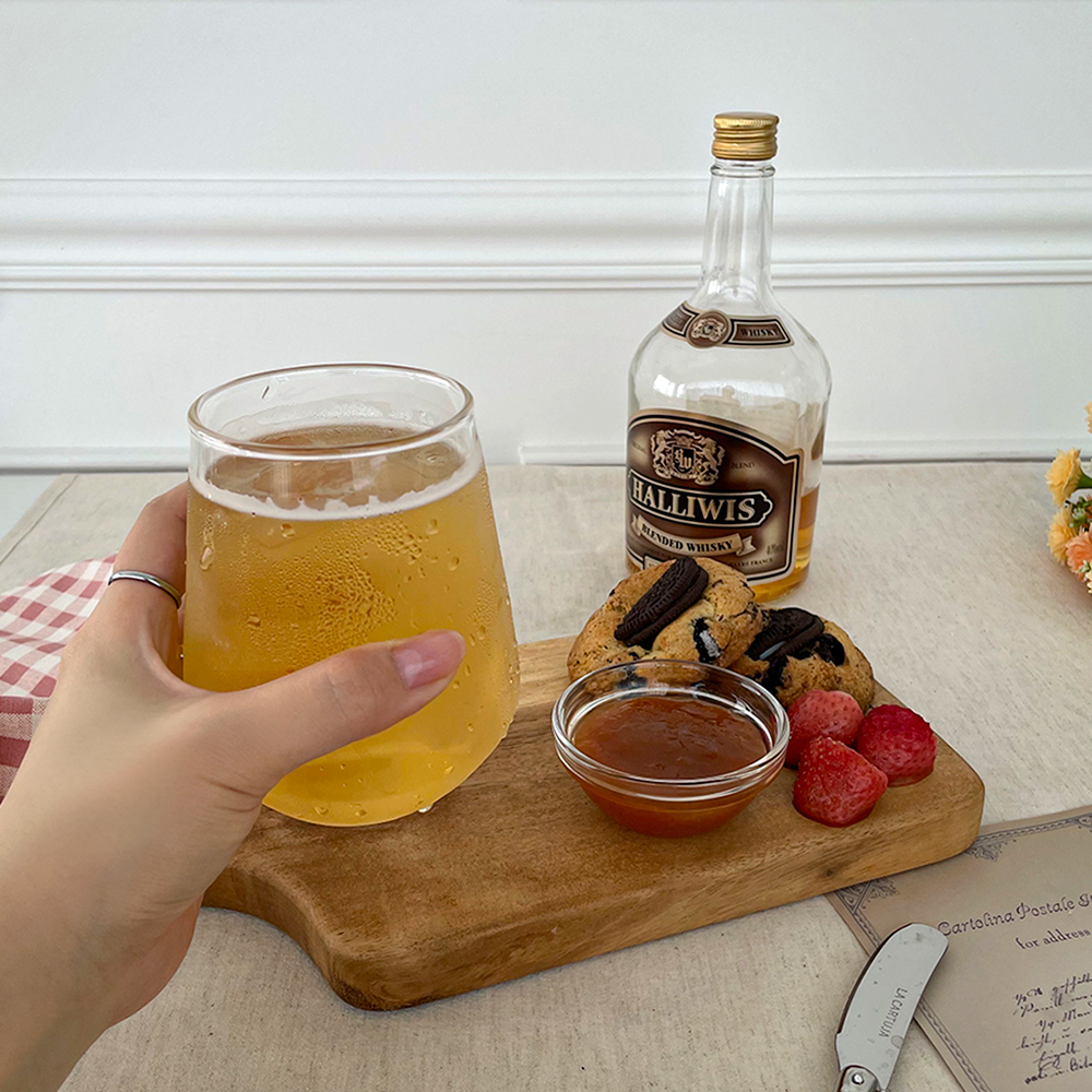 클리어 온더락 글라스 위스키잔 언더락 하이볼잔 내열유리컵 양주잔 예쁜 맥주 칵테일잔 2종