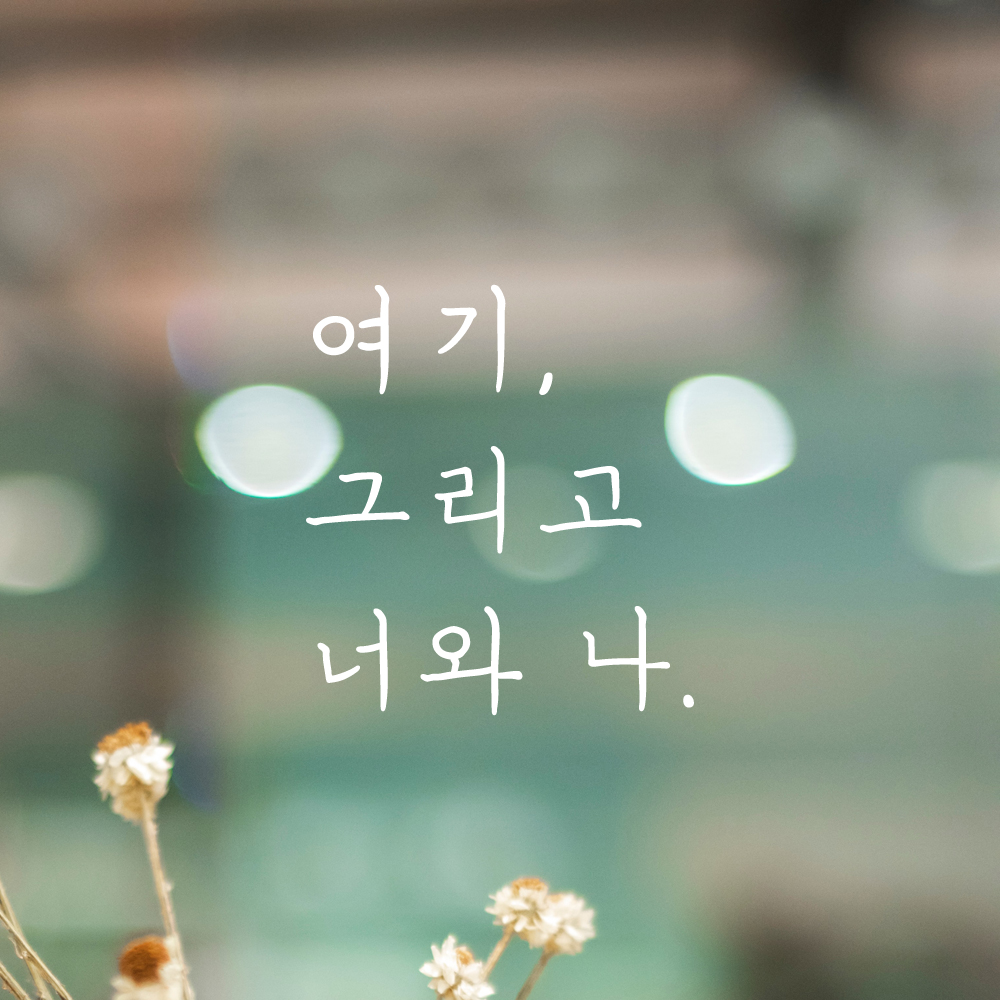 인테리어 포인트 감성 손글씨 레터링 스티커 여기 그리고 너와 나 LH-054S 검정 - 상세 이미지 2