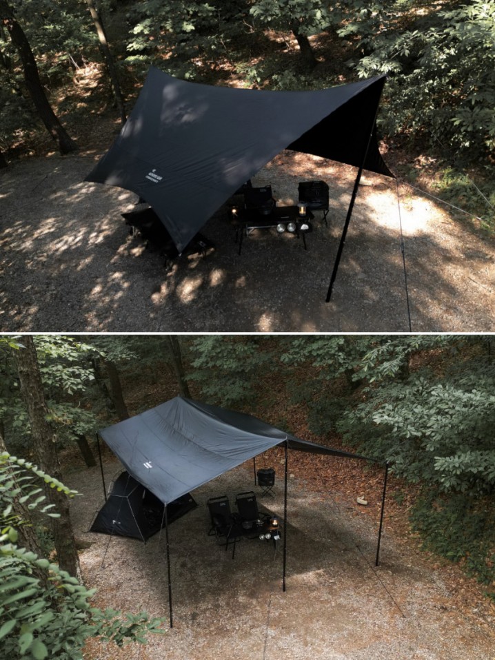 폴라리스 뉴 헥사 타프 블랙코팅 대형 그늘막 블랙