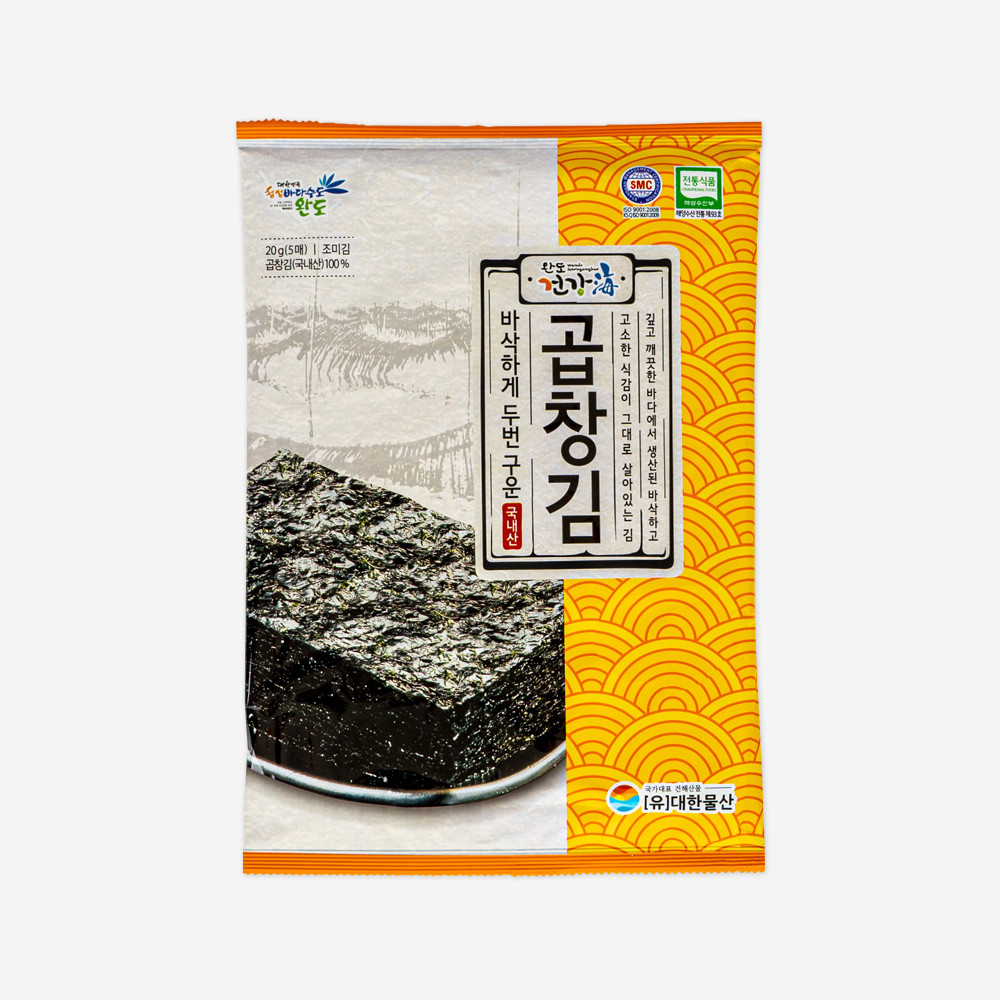 완도 전장김 곱창 재래김 20g 6개 : 카바하늘