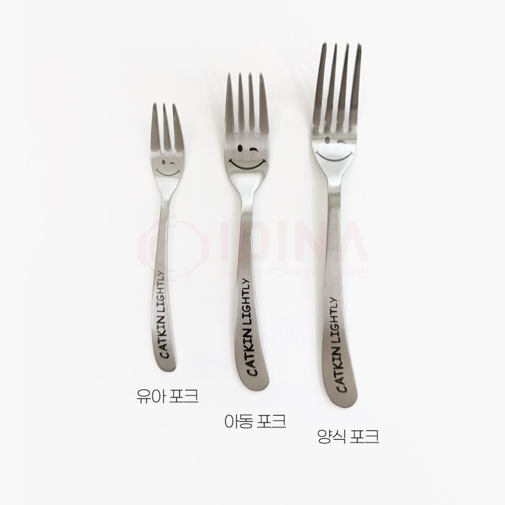 스텐 27종 스마일 커트러리 귀여운 양식 스푼 포크 - 상세 이미지 3