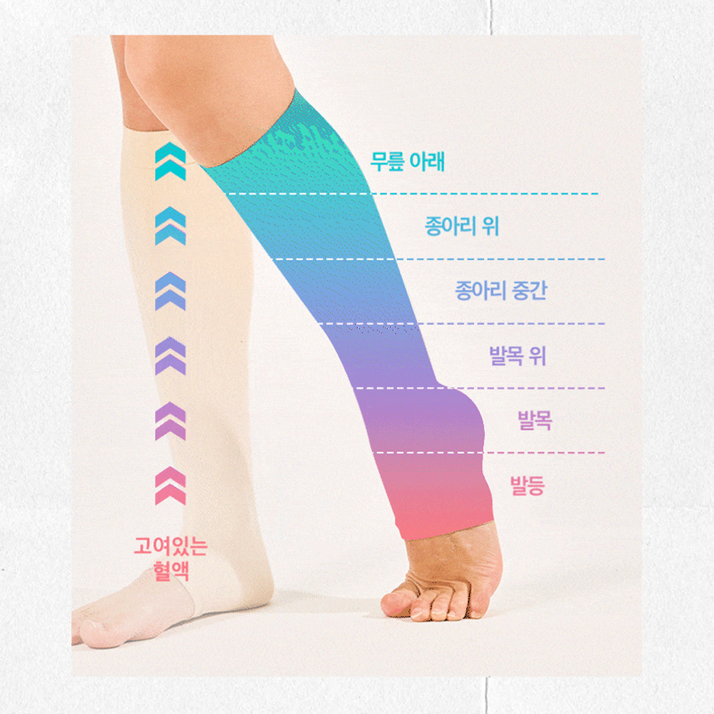 [이네브] 타이튼 종아리 확장형 발등형 압박스타킹 압박밴드 임산부 간호사 여행용 - 상세 이미지 2