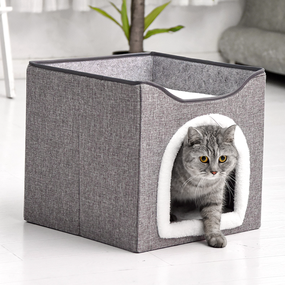 고양이 숨숨집 하우스 애견 텐트 스크래쳐 애완동물 2층 숨숨집 중형