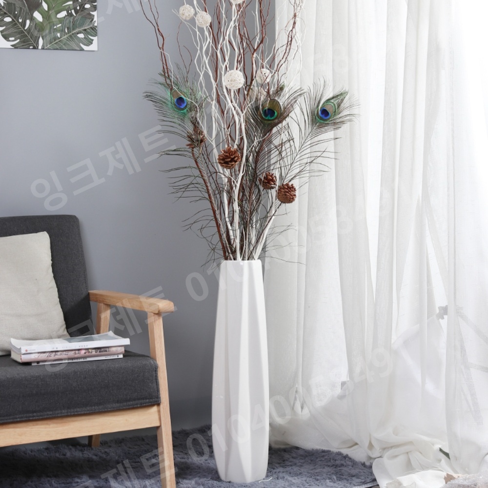 대형 화분 북유럽 스타일 긴 슬랜더 화병 수납 도자기 - 상세 이미지 5