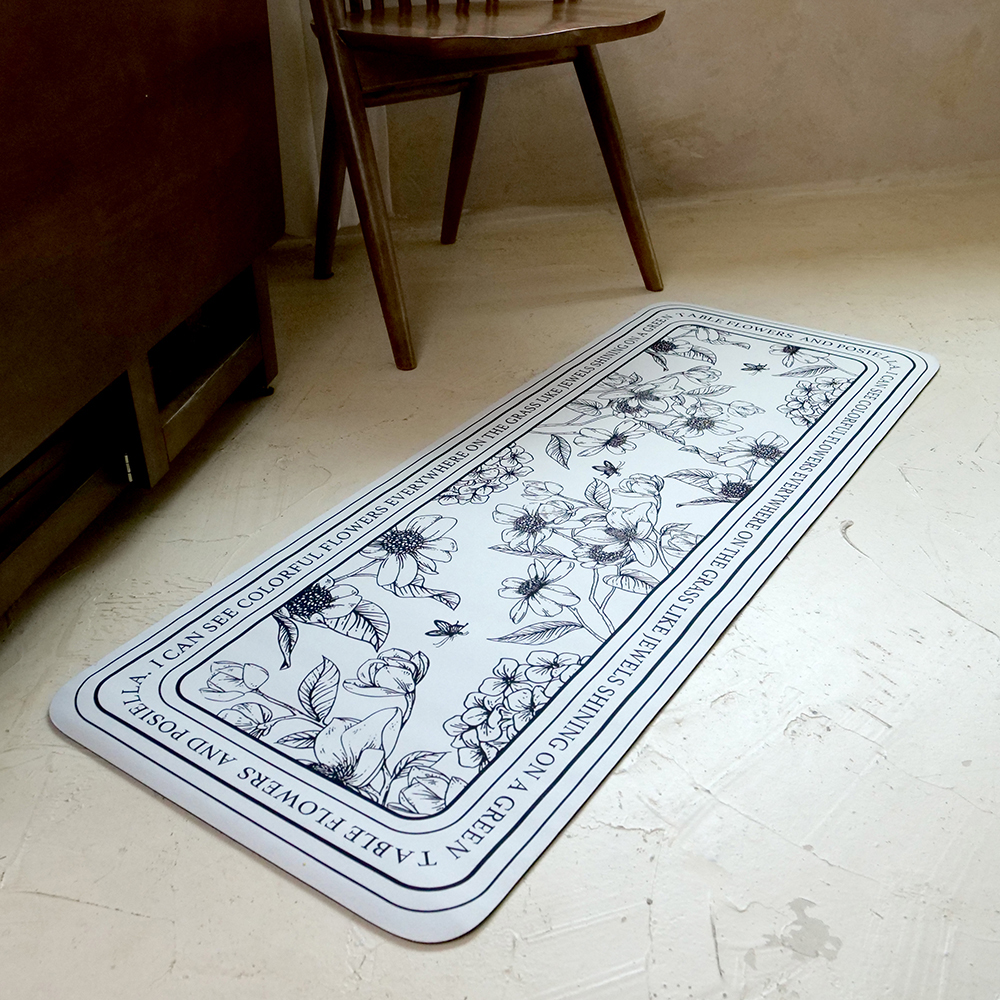 포시엘라 빨아쓰는 규조토 주방 매트 대형 키친 싱크대 발매트 북유럽 시그니쳐 타원 XL