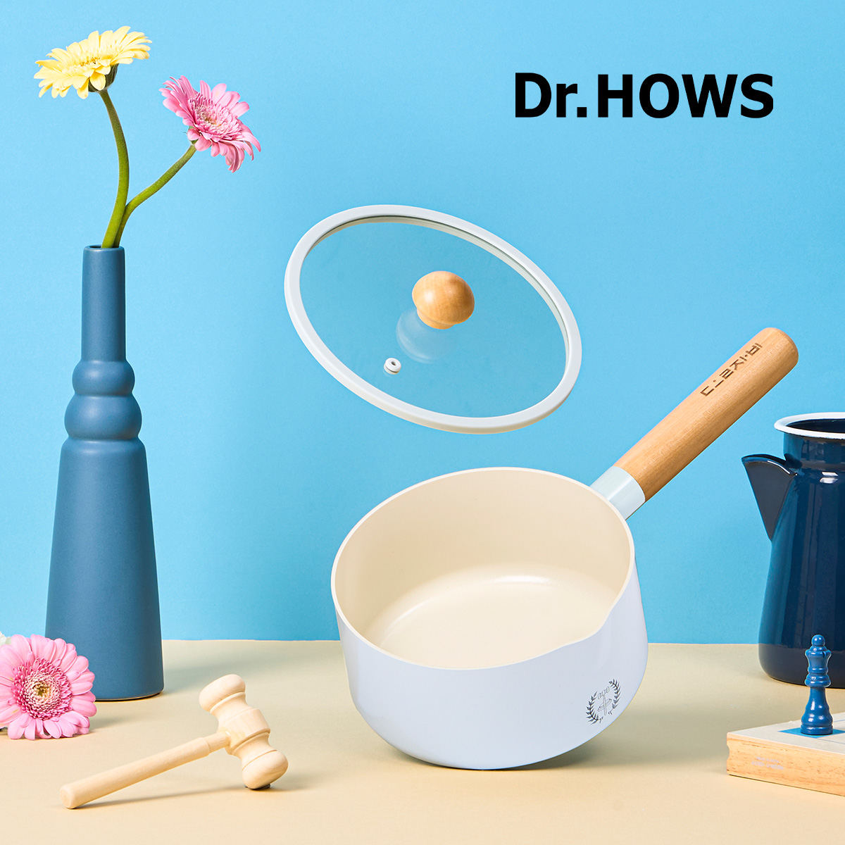 닥터하우스 돌잡이 세라믹 편수냄비 라면냄비 18cm+뚜껑포함 인덕션 세라믹코팅 5종 택1 - 상세 이미지 2