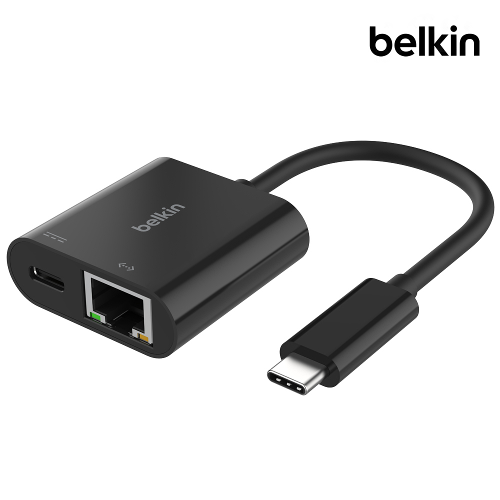 벨킨 C타입 이더넷 100W 충전 어댑터 젠더 기가비트 INC019bt - 상품 이미지