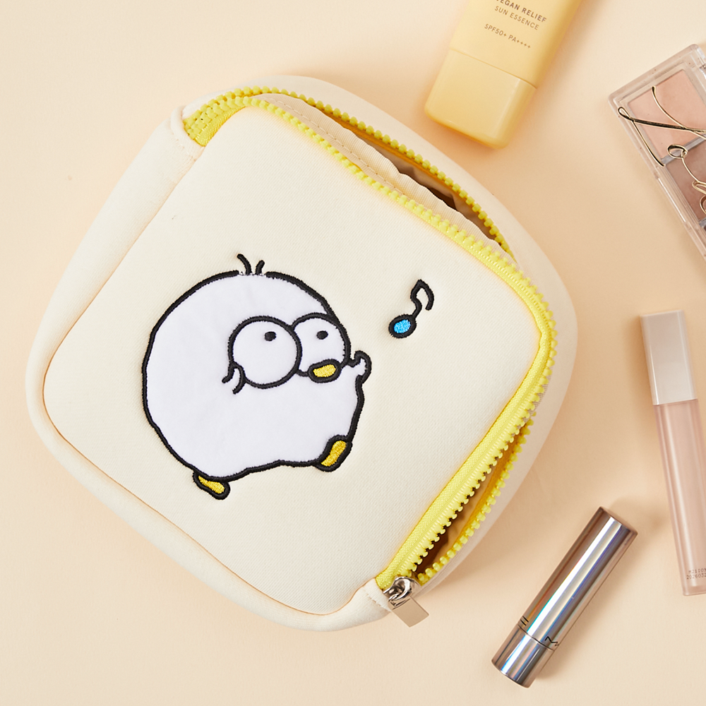 신난 아기 삐뚤이 일반 사각 네모 파우치 입삐뚤오리 굿즈