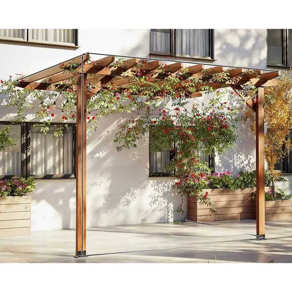 정자 퍼걸러 조립식 가제보 캐노피 옥상 인테리어 벽면형 3m x 1.3m x 2m