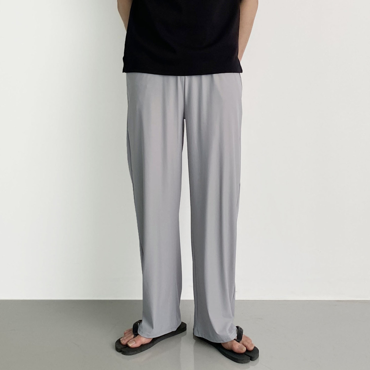 1+1 남자냉장고바지 남자와이드팬츠 구김없는 통넓은 바지 - 상품 이미지