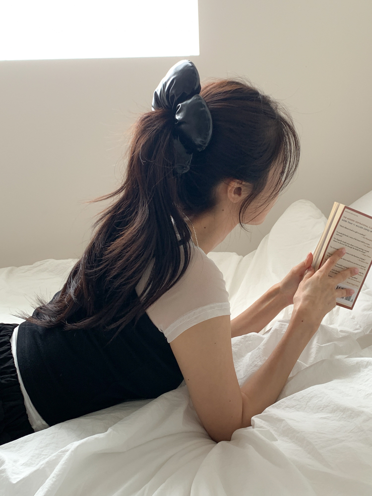 쿠션 플라워 포니테일 헤어 곱창 머리끈 9color 상세 이미지 30