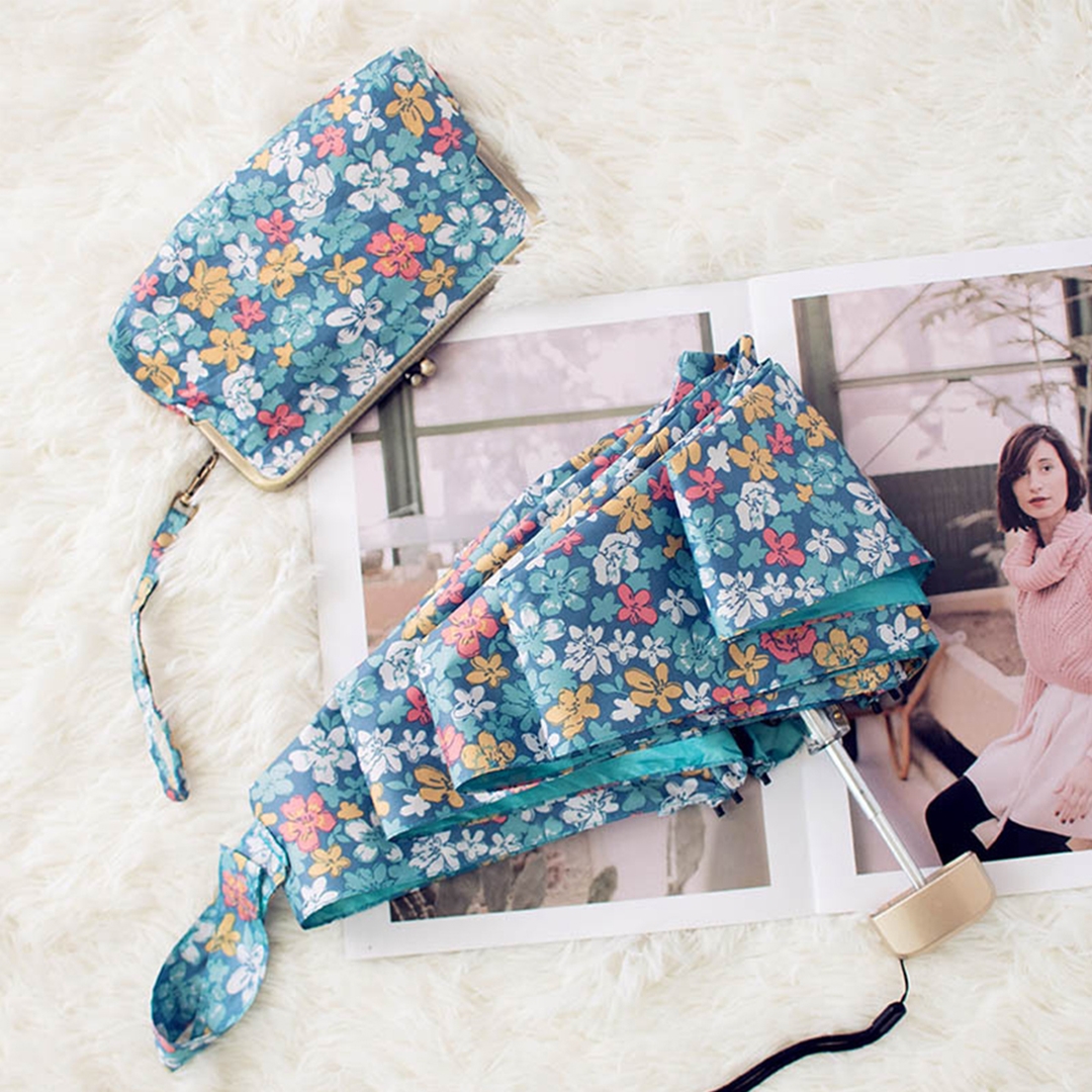 미니 5단 암막 지갑 양우산 우양산 플라워 UV 양산
