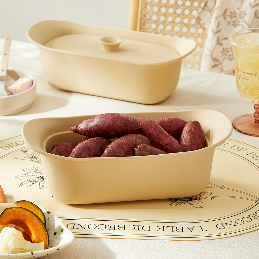 실리프랑 생선찜기 특허 계란찜 전자레인지 찜기 전자렌지 용기 버터베이지 2P - 상세 이미지 4