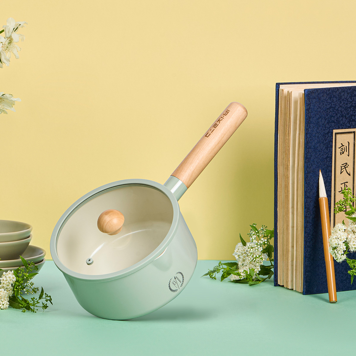 닥터하우스 돌잡이 세라믹 편수냄비 라면냄비 18cm+뚜껑포함 인덕션 세라믹코팅 5종 택1