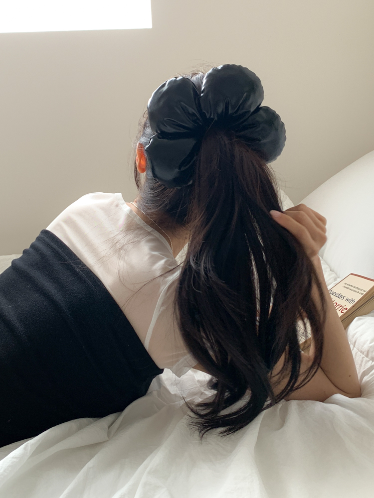 쿠션 플라워 포니테일 헤어 곱창 머리끈 9color 상세 이미지 32