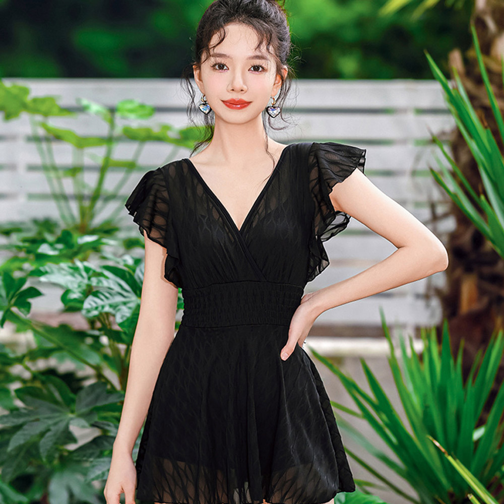 빅사이즈 원피스 수영복 여성 체형커버 반팔수영복 - 상세 이미지 3