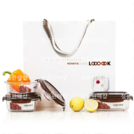 KOMAX 글라스룩 기프트 3종세트 밀폐용기 보관용기