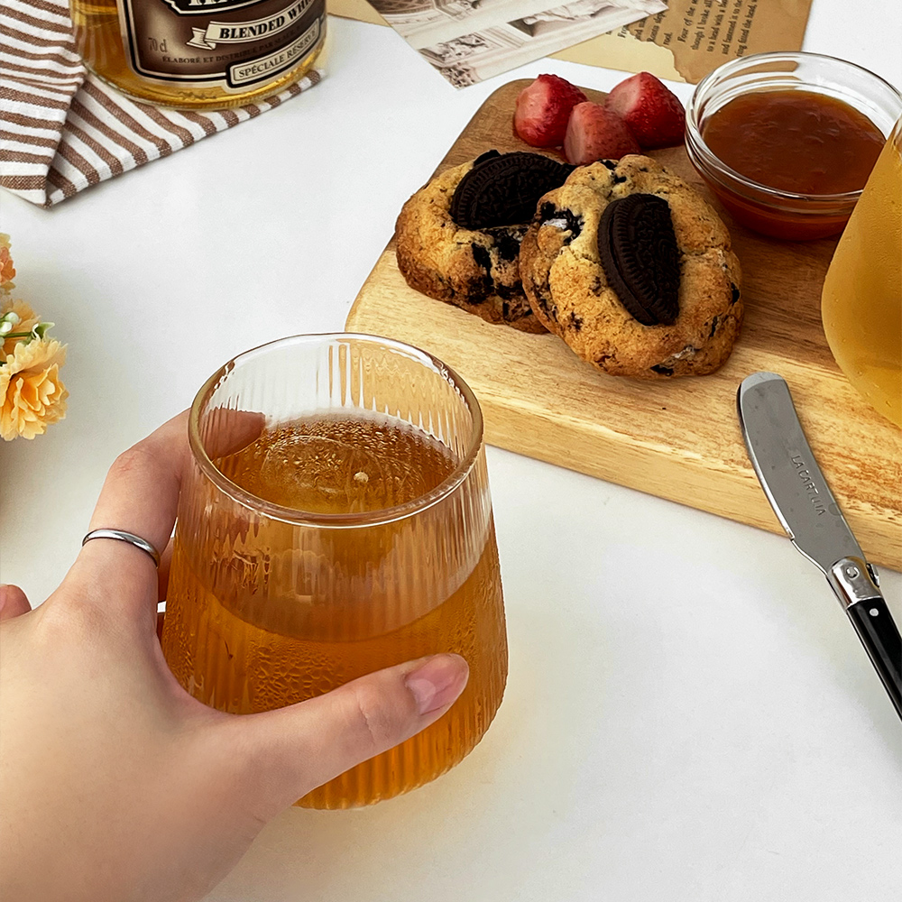 클리어 온더락 글라스 위스키잔 언더락 하이볼잔 내열유리컵 양주잔 예쁜 맥주 칵테일잔 2종