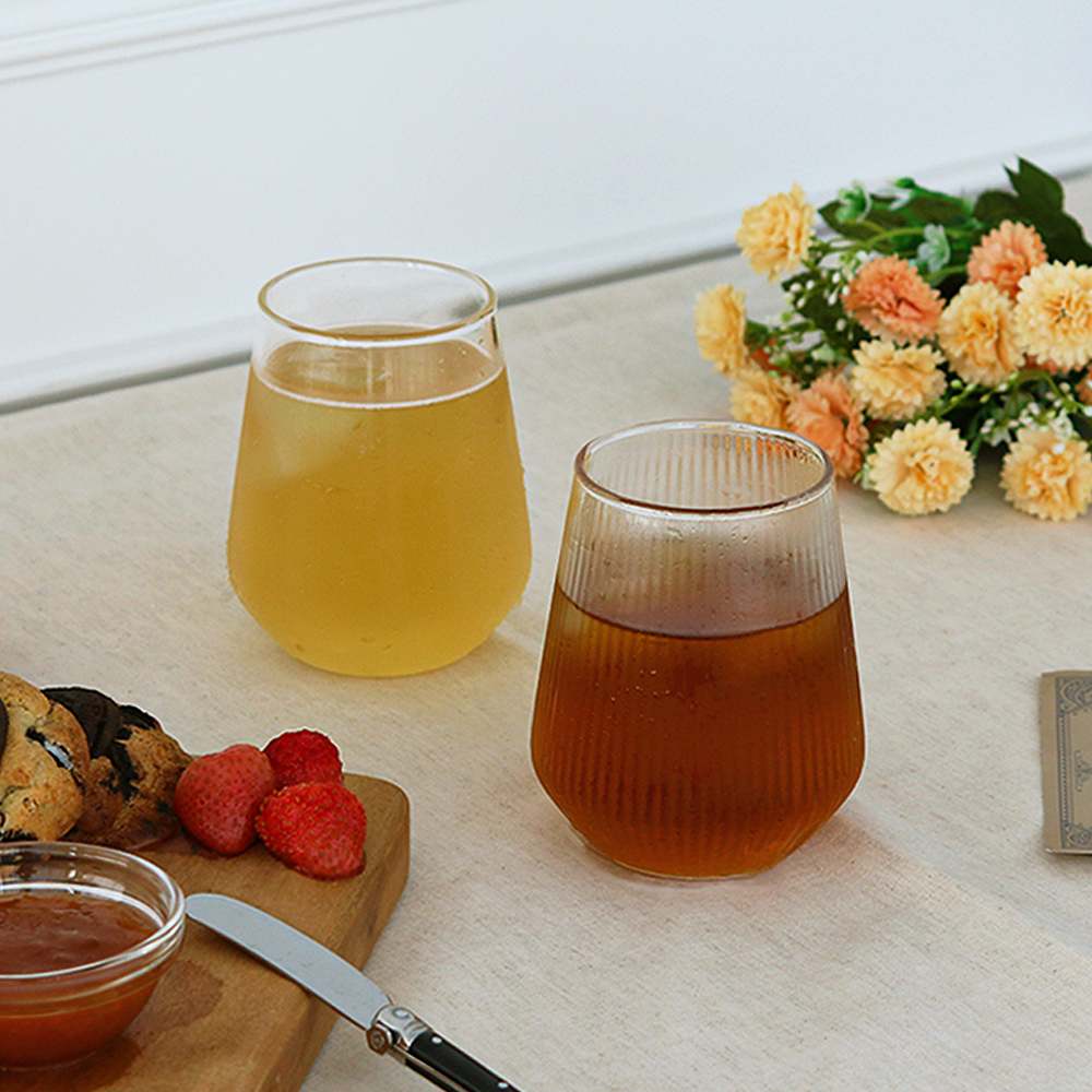 클리어 온더락 글라스 위스키잔 언더락 하이볼잔 내열유리컵 양주잔 예쁜 맥주 칵테일잔 2종