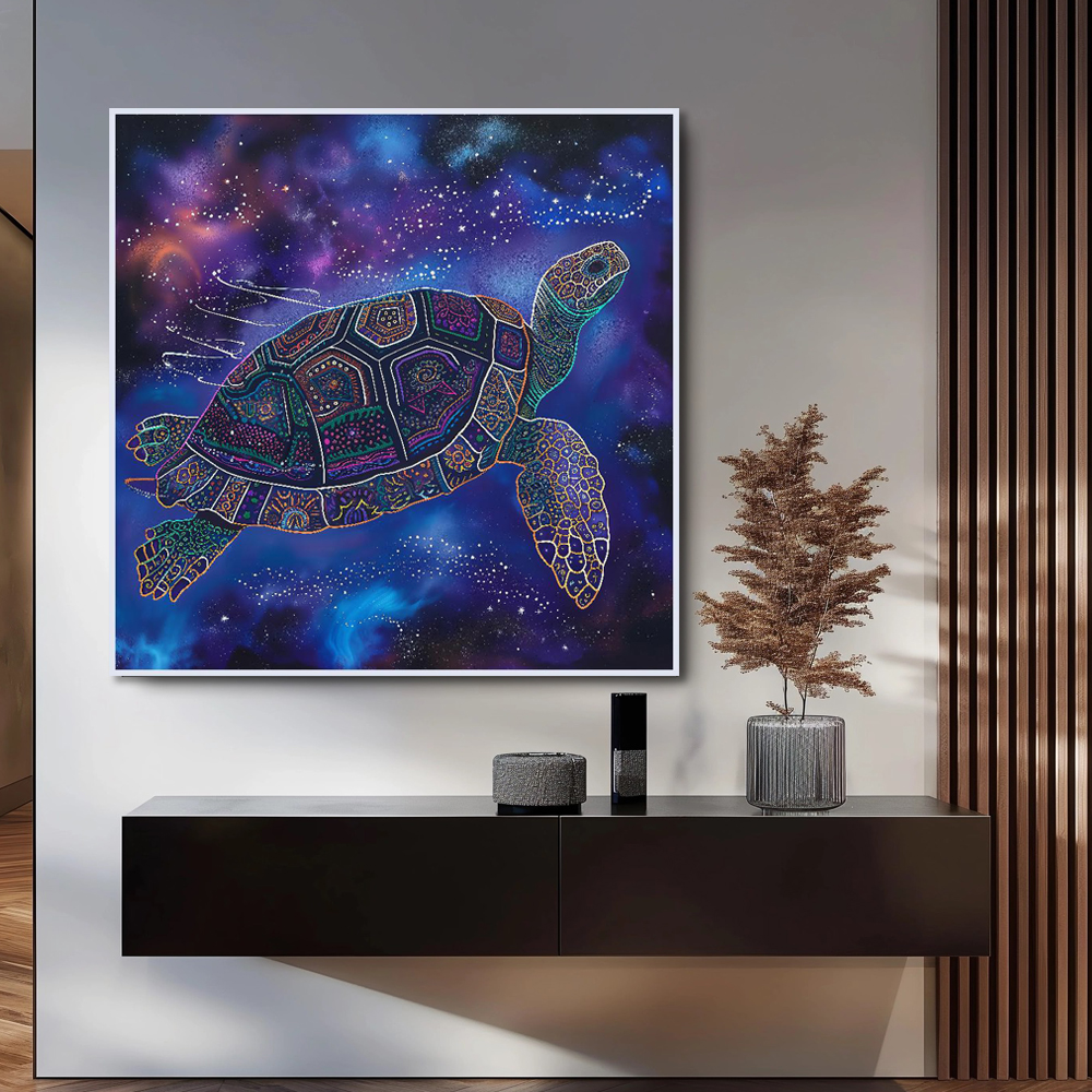 재물 거북 80X80cm 무광골드 알루미늄액자 이미지 6