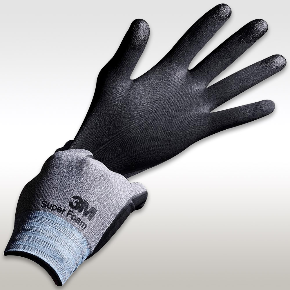 3M NBR폼코팅장갑 컴포트그립 슈퍼폼 10조 회색 S 안전장갑