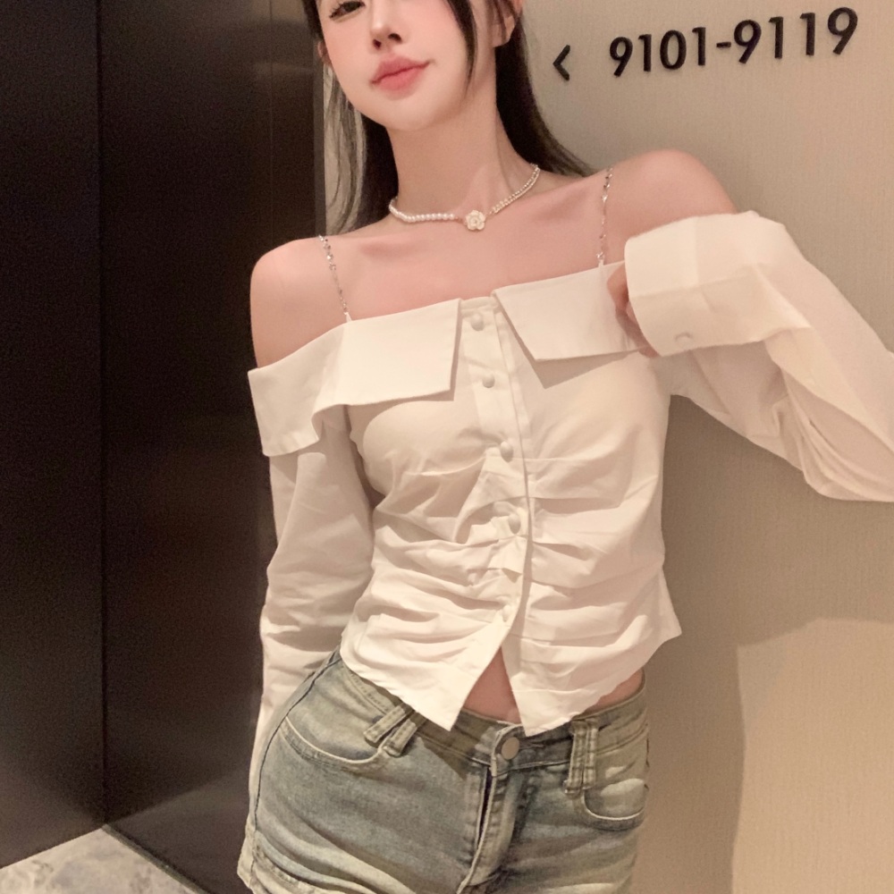 톡파원25시 121회 위클리 수진 셔츠 오프숄더 프렌치 캐주얼 의상 옷 패션 - 상품 이미지