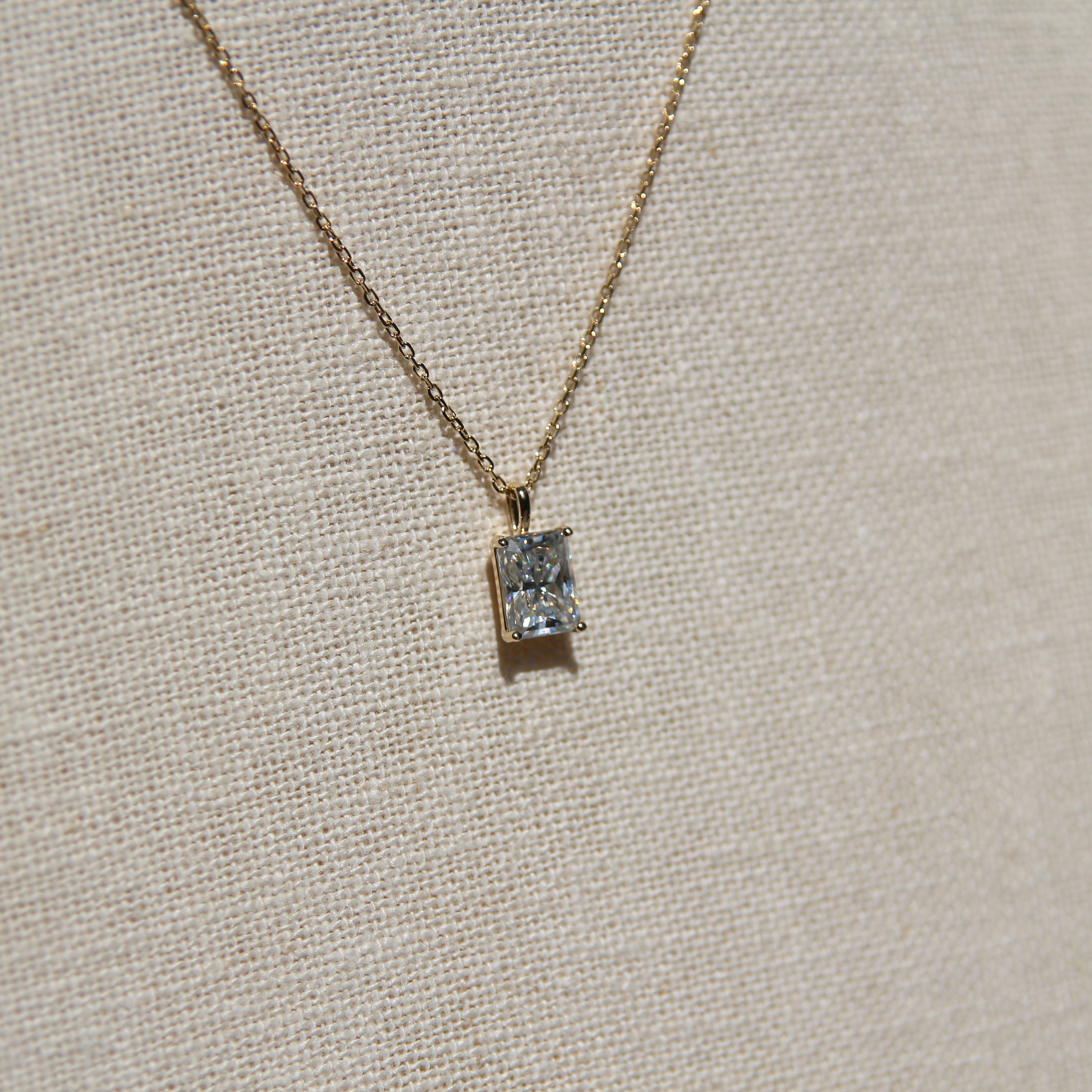 랩다이아 사각 펜던트 라디언트컷 목걸이 1캐럿 2캐럿 3캐럿 IGI D컬러 14k 18k - 상세 이미지 4