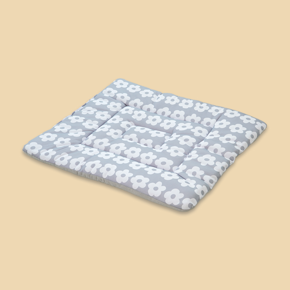 개과천선 미로 강아지 사각 방석 애견 꽃무늬 쿠션 꿀잠 침대 다용도 고양이 소프트 그레이