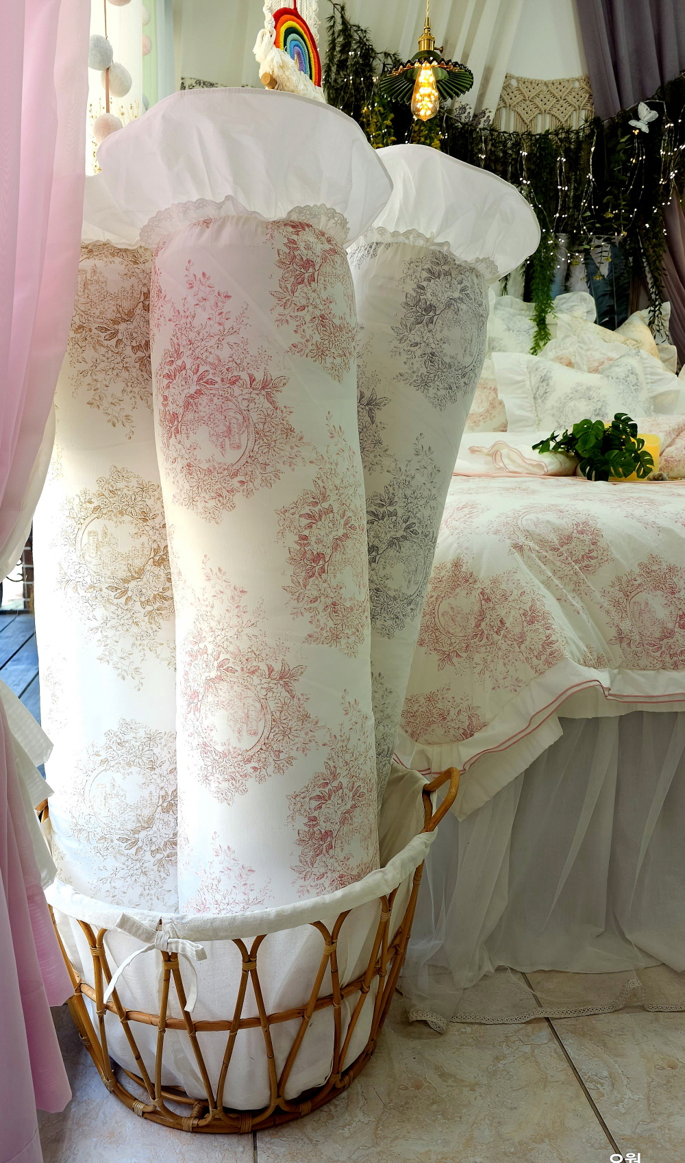 뜨왈명화 롱쿠션 긴베개 바디필로우 커버 안고자는베개 죽부인쿠션