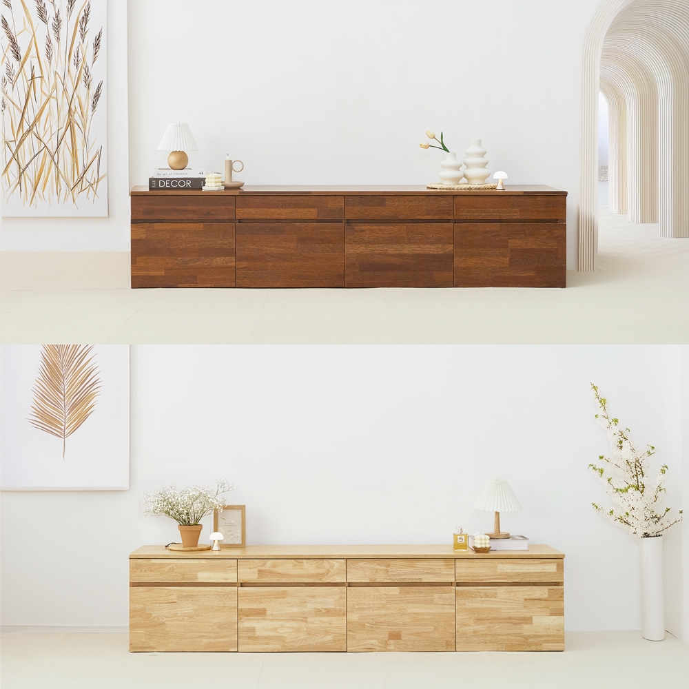 바젠트 원목 85인치 75인치 티비장 TV다이서랍장 낮은 거실장