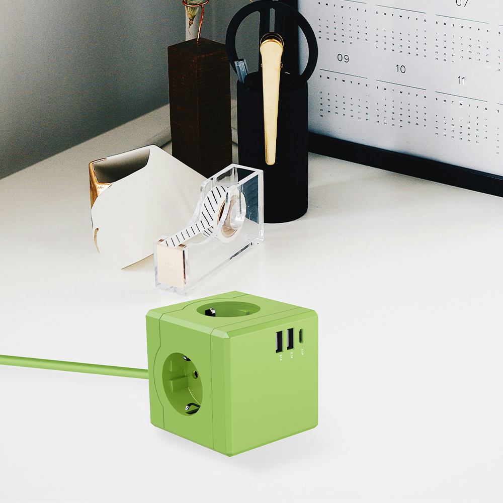 MPG Art02 큐브 고용량멀티탭 USB C타입충전기 케이블형 1.8m 멀티콘센트