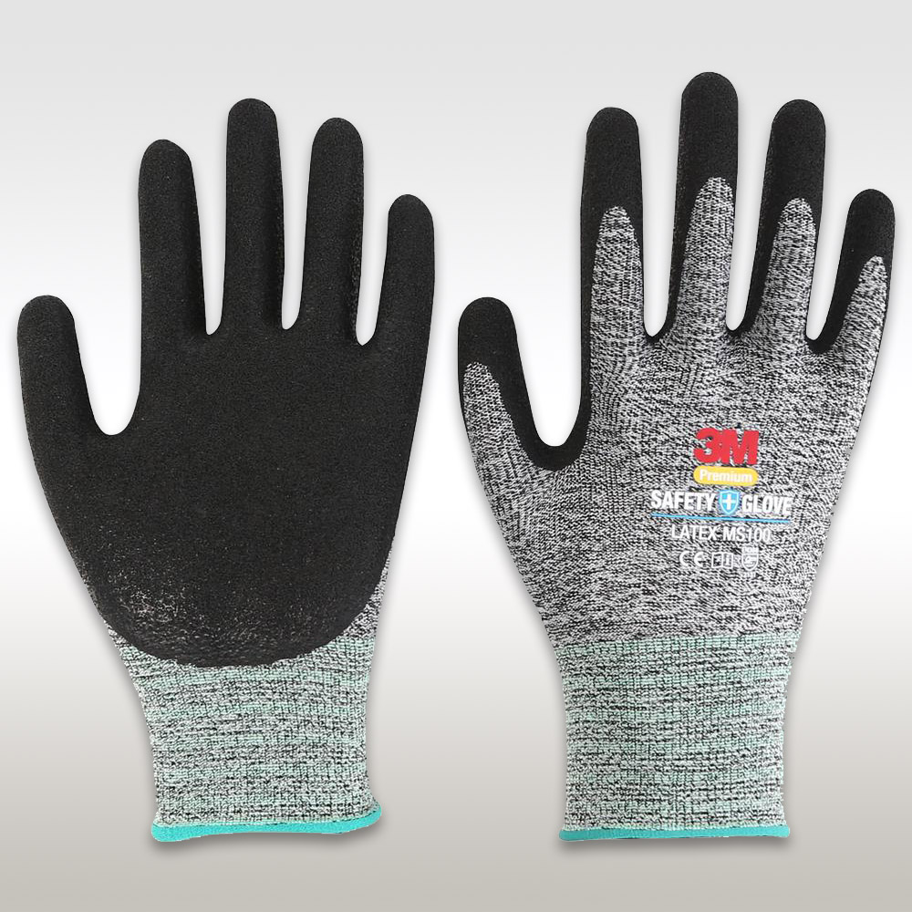 3M 라텍스코팅장갑 슈퍼터프 10조 화이트블랙멜란지 M 안전장갑