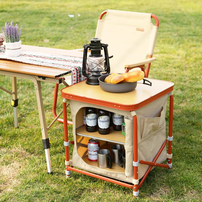 접이식 캠핑 테이블 멀티 키친 수납 2단 테이블 westfieldout door