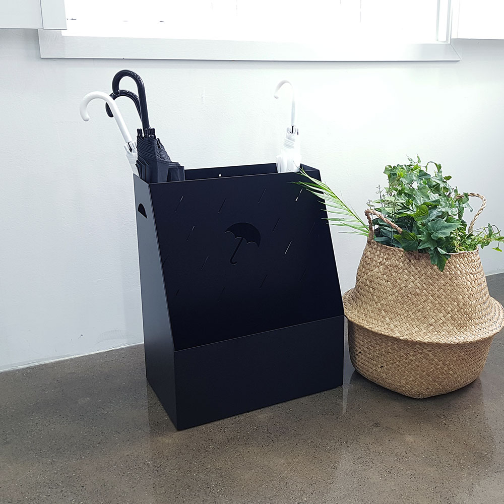 에코프랜 우산꽂이 대용량 블랙 1개 업소용 카페 인테리어 디자인 철제 우산 걸이 정리 보관함 정리함