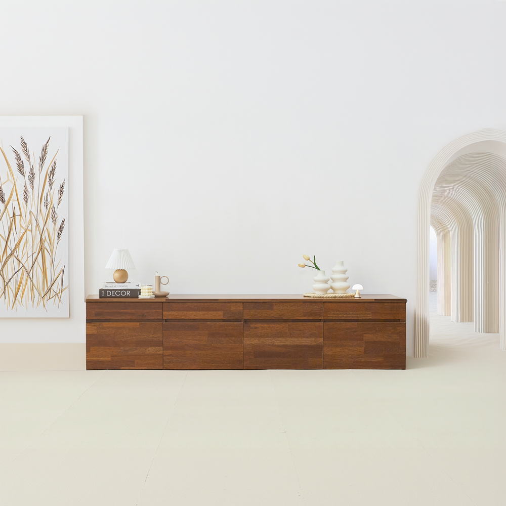 바젠트 원목 85인치 75인치 티비장 TV다이서랍장 낮은 거실장