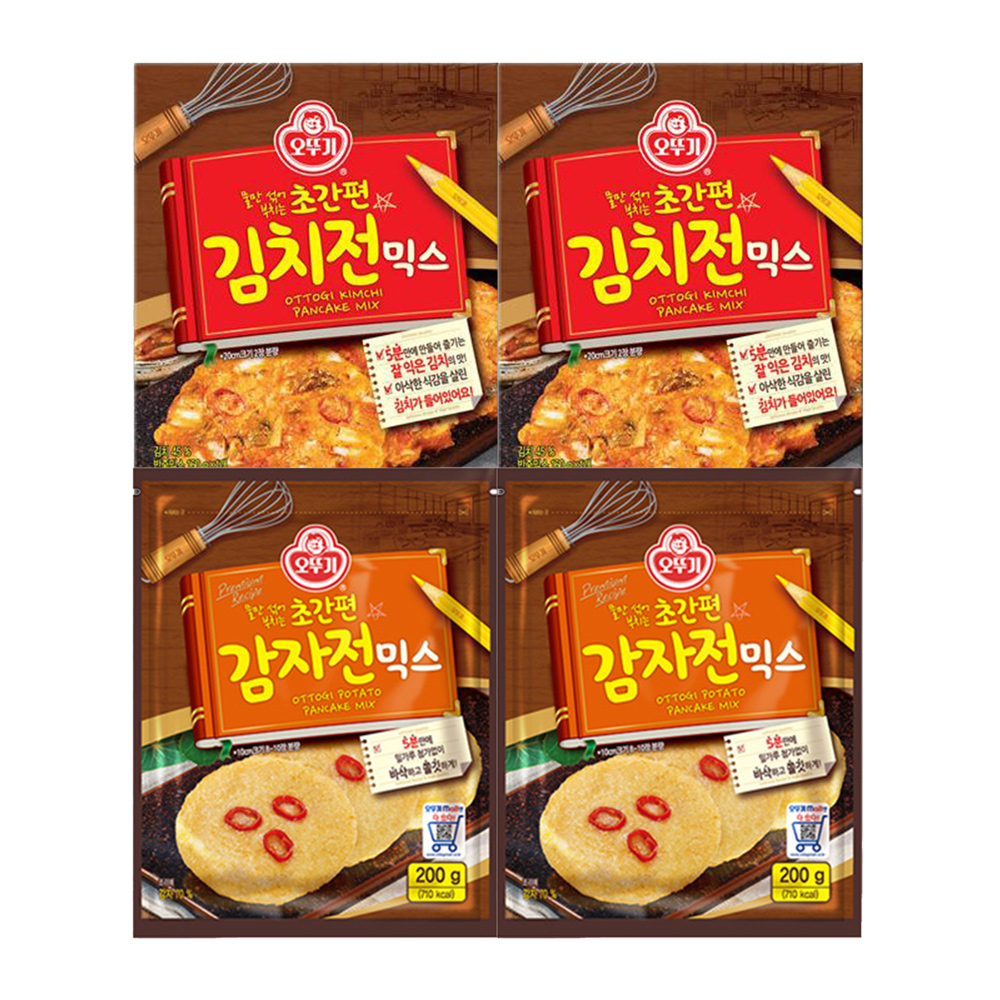 오뚜기 초간편 김치전믹스 320g 2개+감자전믹스 200g 2개 - 메인 이미지