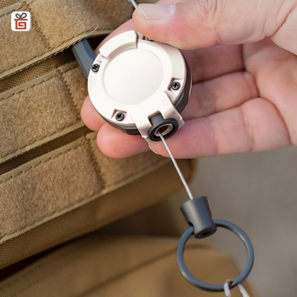 와이어 릴 키링 홀더 카라비너 열쇠고리 가방 캠핑 등산 낚시 배달 아웃도어