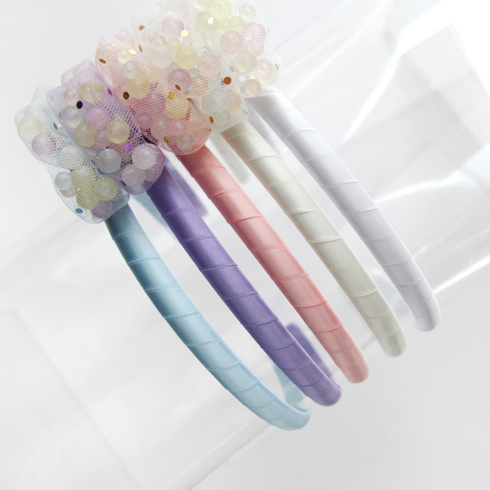 DIY세트 도트 망사 비즈 리본 헤어밴드 만들기 머리끼재료 - 상세 이미지 3
