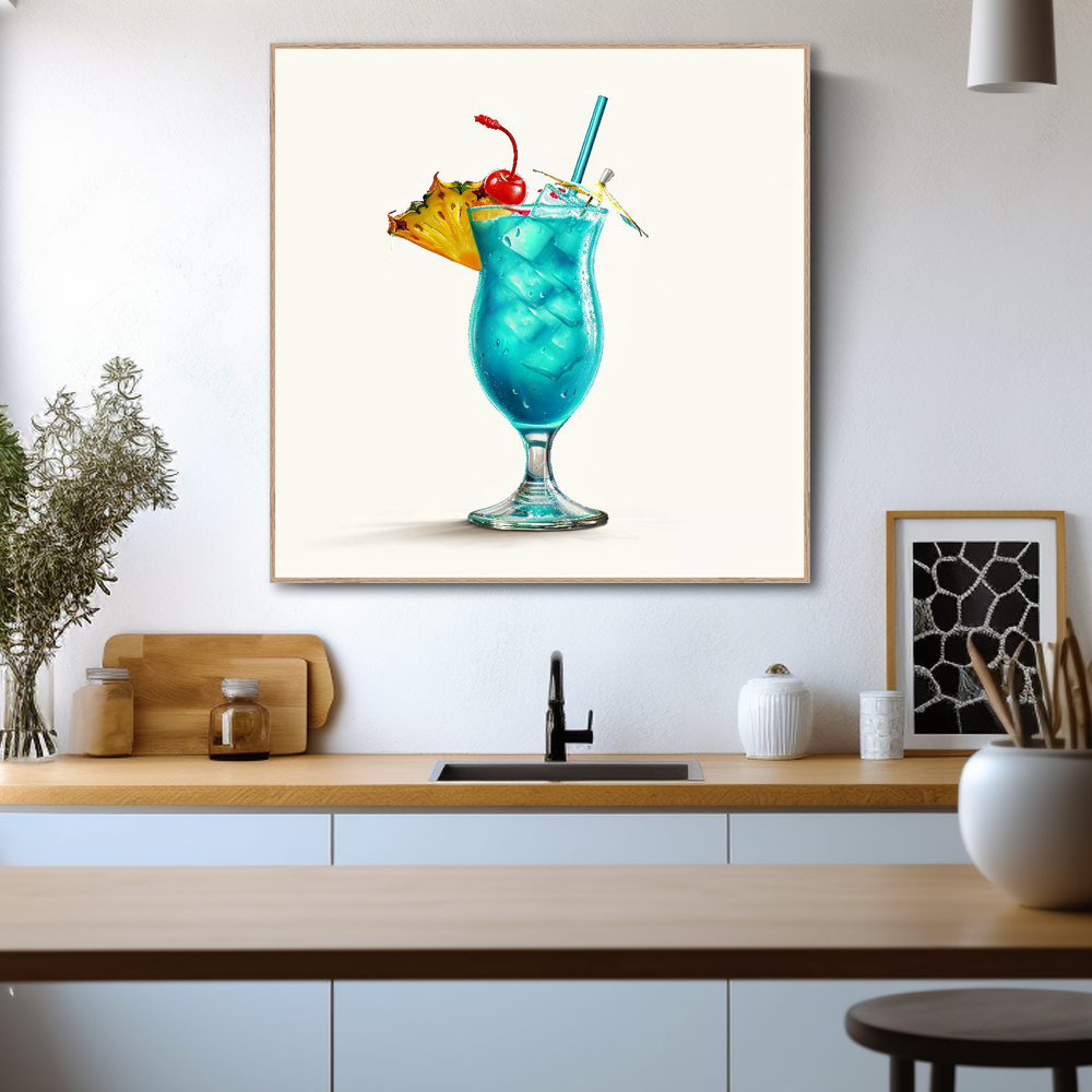 꽃과칵테일 45cm x 45cm 무광화이트 알루미늄액자 - 상세 이미지 4