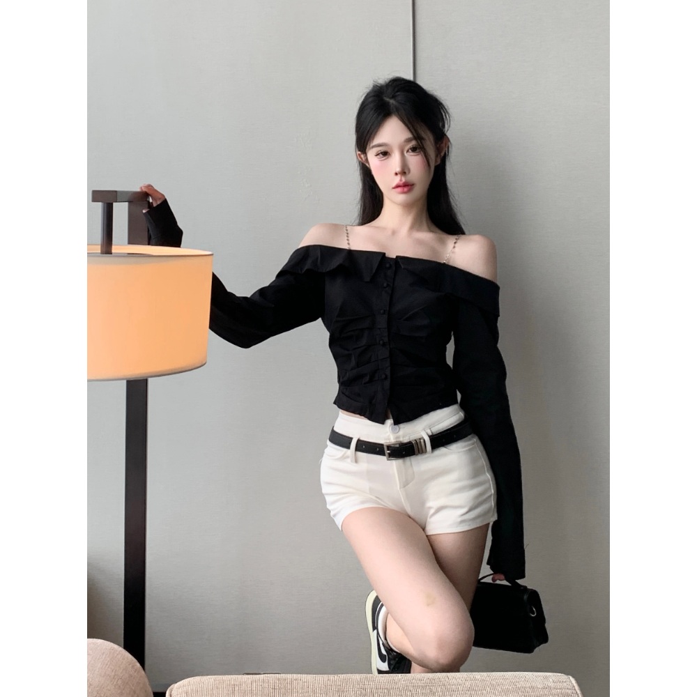톡파원25시 121회 위클리 수진 셔츠 오프숄더 프렌치 캐주얼 의상 옷 패션 - 상세 이미지 3