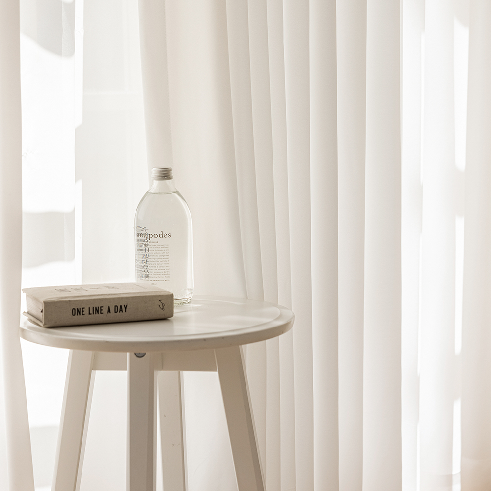 소르르 이음선 없는 형상기억 차르르 쉬폰커튼 비침없는 화이트 맞춤제작 나비주름 안방 120x265