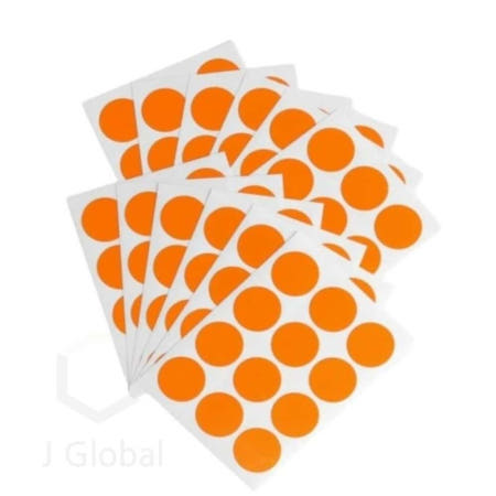 투표스티커 25mm 주황 12매입 설문조사 동그란스티커