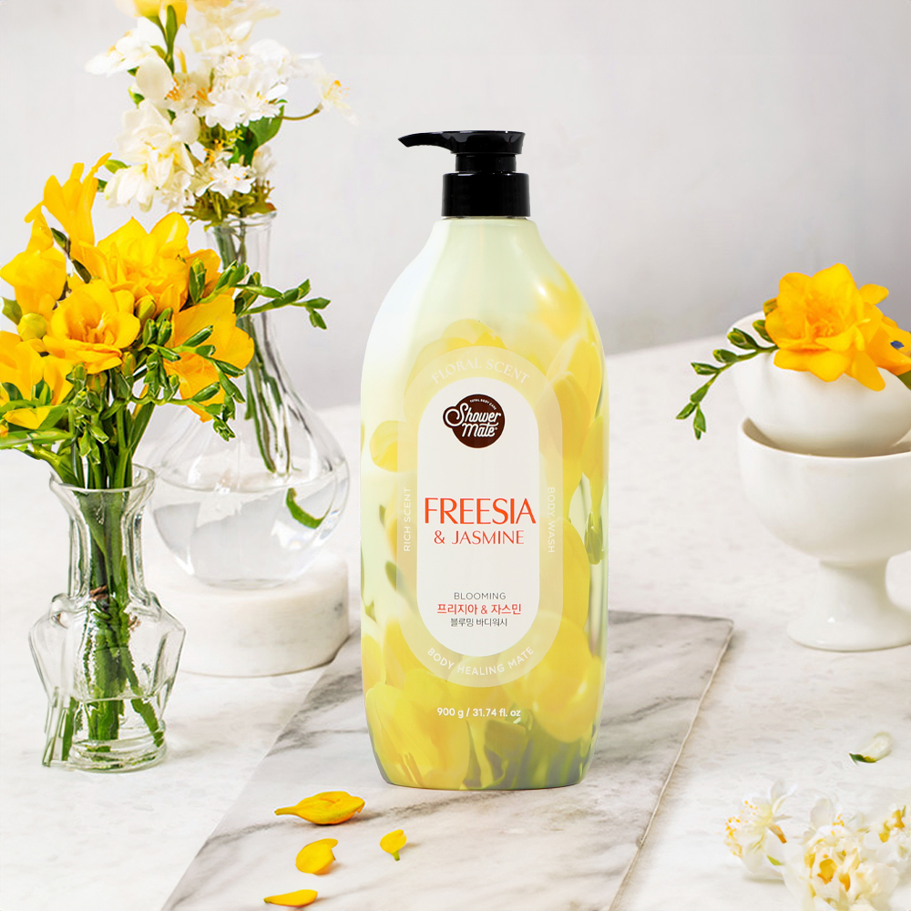 애경 샤워메이트 옐로우 플라워 퍼퓸 바디워시 900ml - 상품 이미지