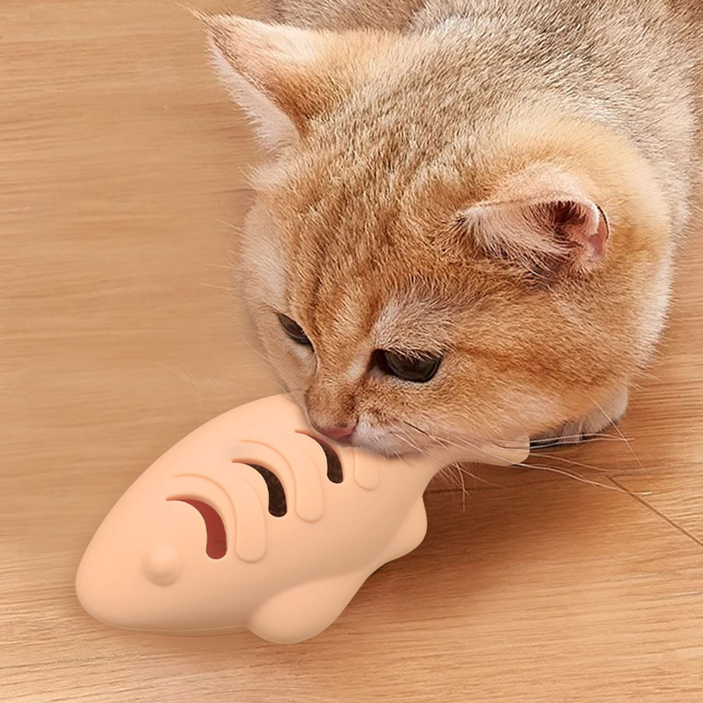 크레용펫 고양이 장난감 실리콘 물고기 - 상품 이미지
