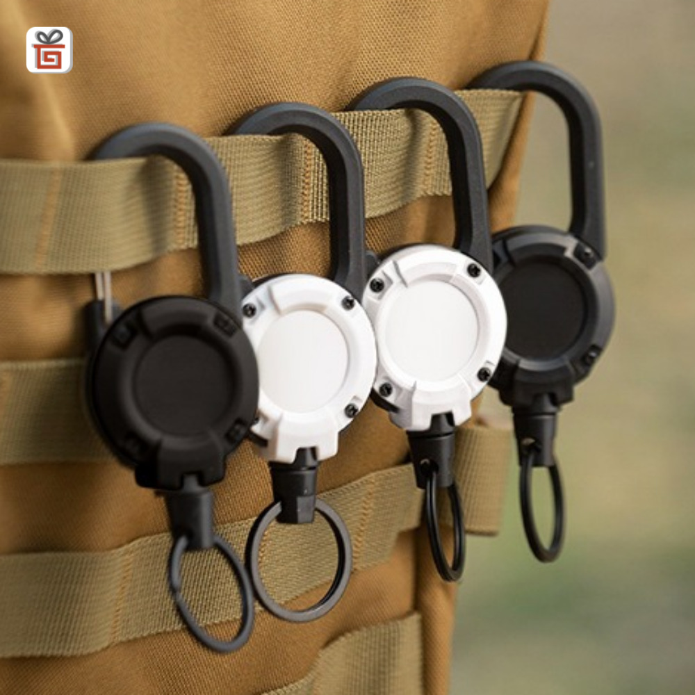 와이어 릴 키링 홀더 카라비너 열쇠고리 가방 캠핑 등산 낚시 배달 아웃도어