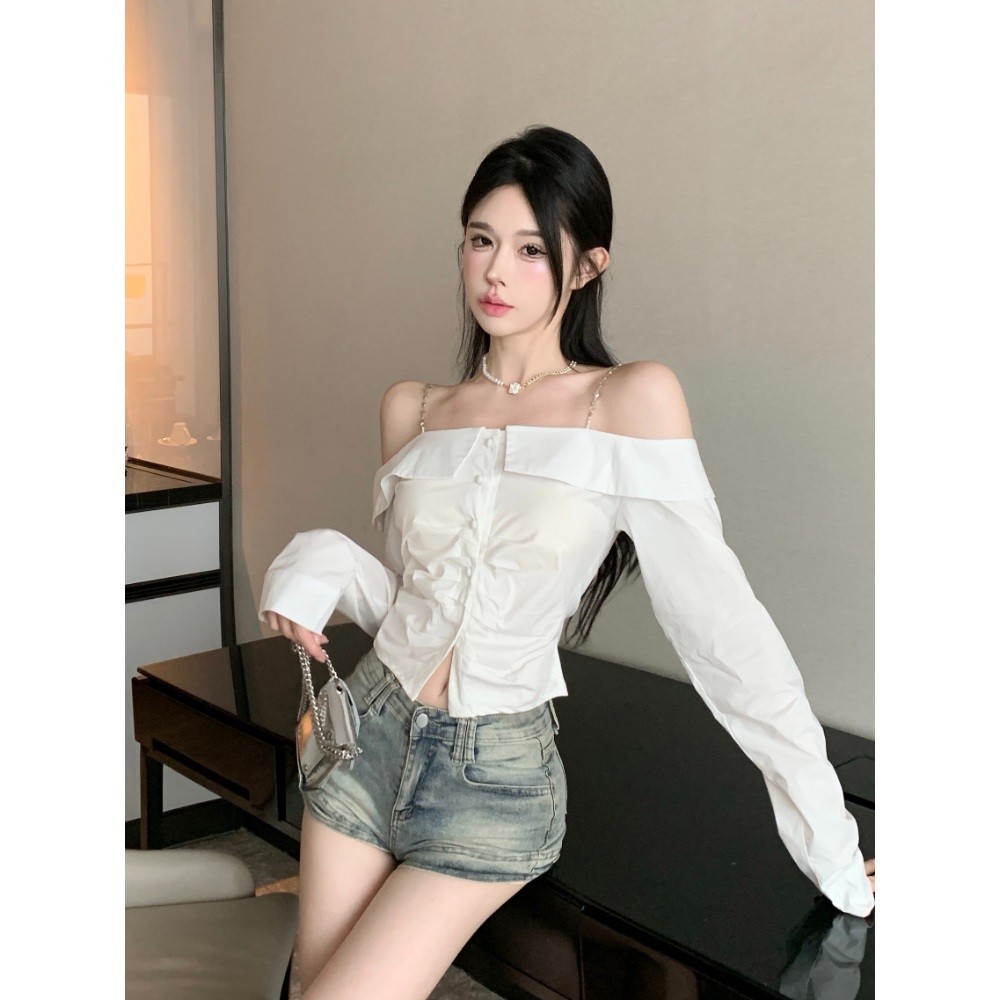 톡파원25시 121회 위클리 수진 셔츠 오프숄더 프렌치 캐주얼 의상 옷 패션 - 상세 이미지 5