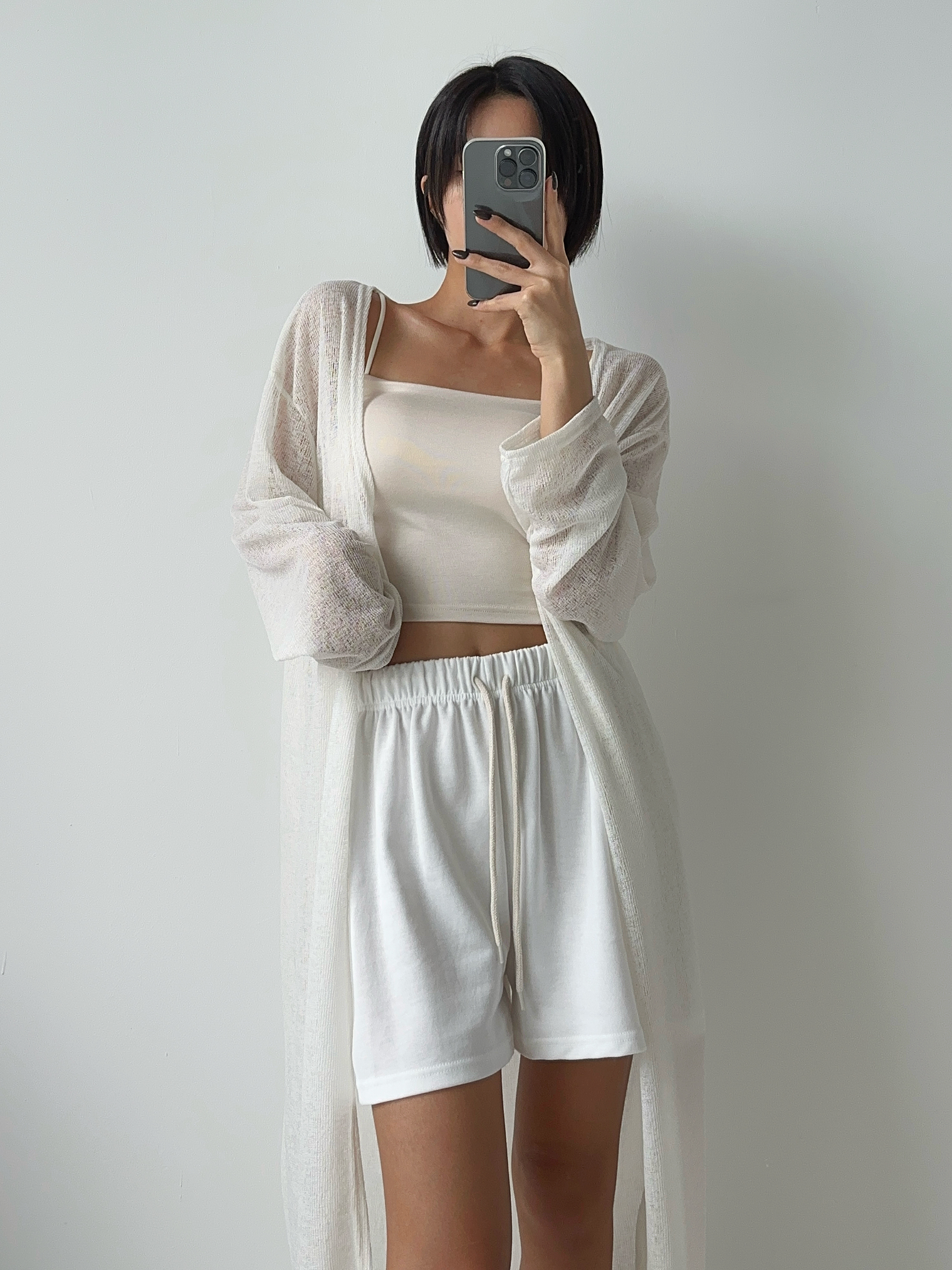 여름 가디건 썸머 롱가디건 얇은 비치 살안타 시스루 린넨 가디건 볼레로 빅사이즈 로브 - 상세 이미지 3